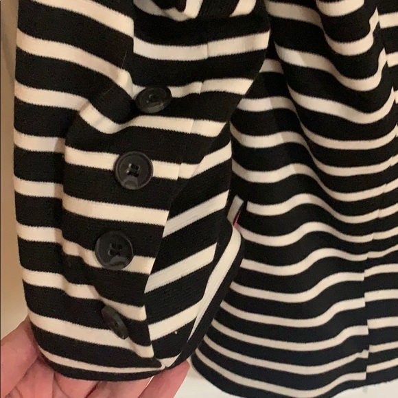 SALE! ❤️ black white striped Jacket 3/4 sleeve - Picture 5 of 7
